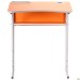 Adjustable single school desk, growth groups 3-6, orange top