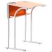 Adjustable single school desk, growth groups 3-6, orange top