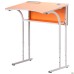 Adjustable single school desk, growth groups 3-6, orange top