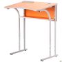 Adjustable single school desk, growth groups 3-6, orange top