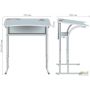 Adjustable single school desk, growth groups 3-6, orange top