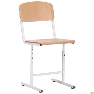 Adjustable school chair, growth groups 4-6, grey, lacquered beech Adjustable school chair, growth groups 4-6, grey, lacquered beech