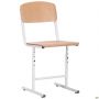 Adjustable school chair, growth groups 4-6, grey, lacquered beech
