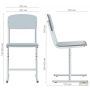 Adjustable school chair, growth groups 4-6, grey, lacquered beech