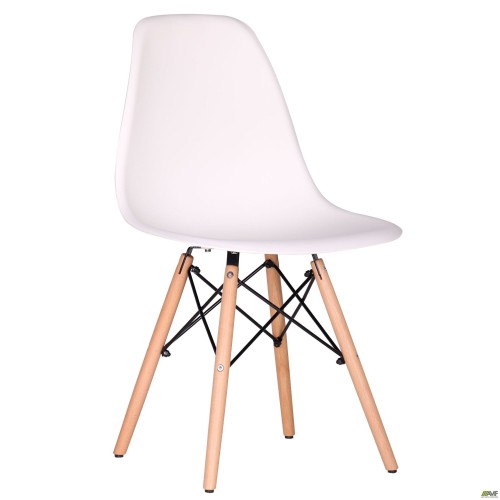 Aster RL Wood chair, plastic, white