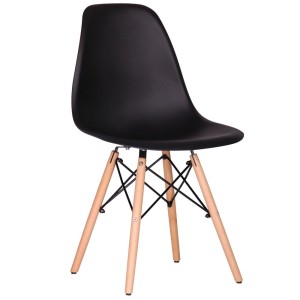 Aster RL Wood chair, plastic, black