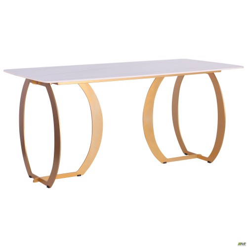 Стол обеденный Alexis gold / ceramics Lasa bianco