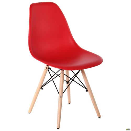 Aster RL Wood chair, plastic, red