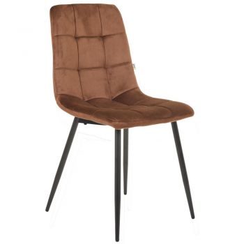 Cherry chair, black frame / coffee velvet