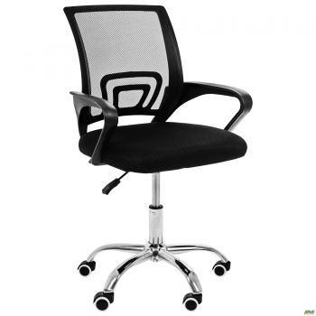 Web Home chair, chrome base, black fabric/black mesh