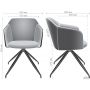 Niki dining chair, grey fabric