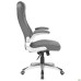 Parker executive chair, gray faux leather
