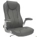 Parker executive chair, gray faux leather