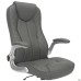 Parker executive chair, gray faux leather