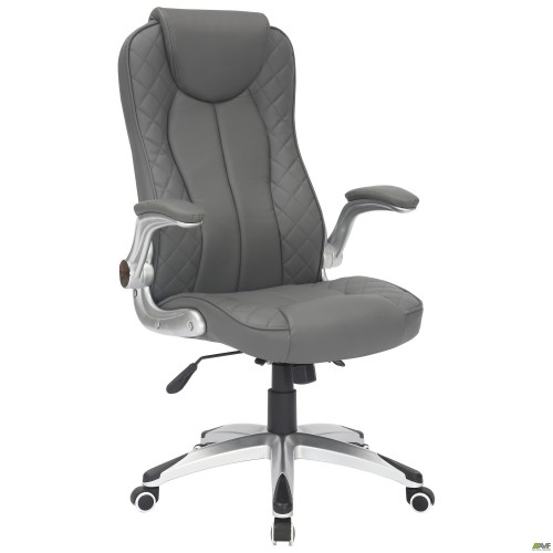 Parker executive chair, gray faux leather