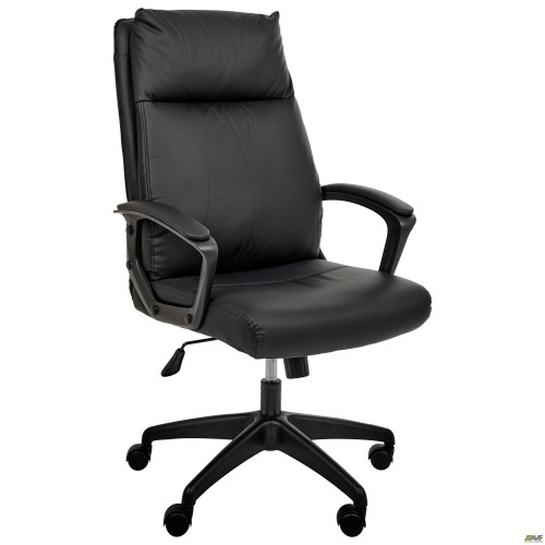 Lincoln executive chair, black faux leather