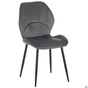 Astra chair, black frame / dark grey velvet