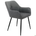 Ariel chair, black frame, dark gray fabric