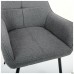 Ariel chair, black frame, dark gray fabric