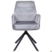 Leonor swivel armchair, light grey velvet