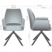 Leonor swivel armchair, light grey velvet