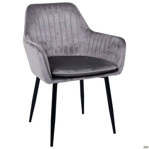Paula-C armchair, warm grey velvet
