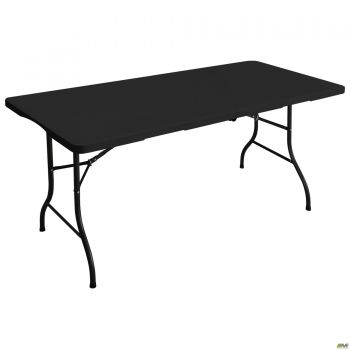 Chrysler-F folding table, black plastic