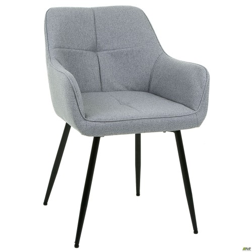 Ariel chair, black frame, light gray fabric