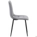 Cherry chair, black frame / grey-blue velvet