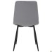 Cherry chair, black frame / grey-blue velvet