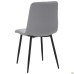 Cherry chair, black frame / grey-blue velvet