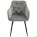 Liana swivel chair, black frame, gray velvet