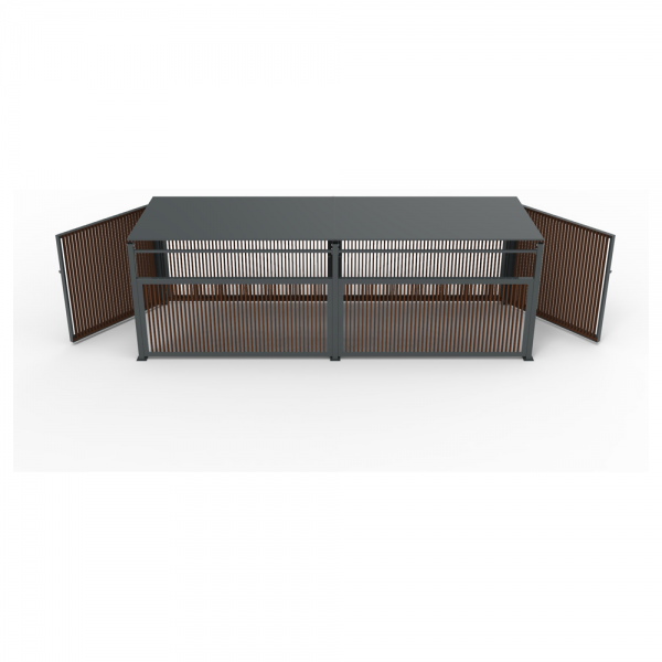 Long Pergola for Waste Containers with Doors KIDIGO