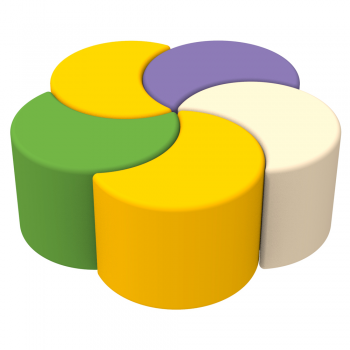 KIDIGO Rainbow Pouffe Set