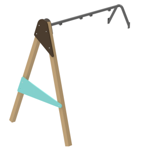 Add-on double swing made of laminated beam