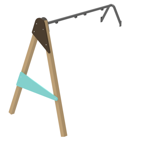 Add-on double swing made of laminated beam