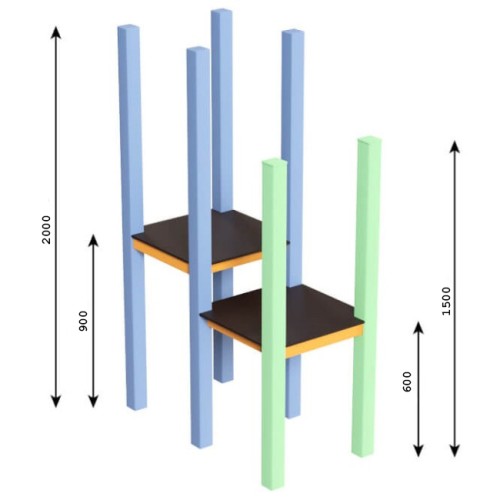 Tower 2 m (0.9) + 1.5 m (0.6)