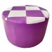 TIA-SPORT Checker round framed pouf d-30 cm