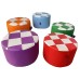 TIA-SPORT Checker round framed pouf d-30 cm