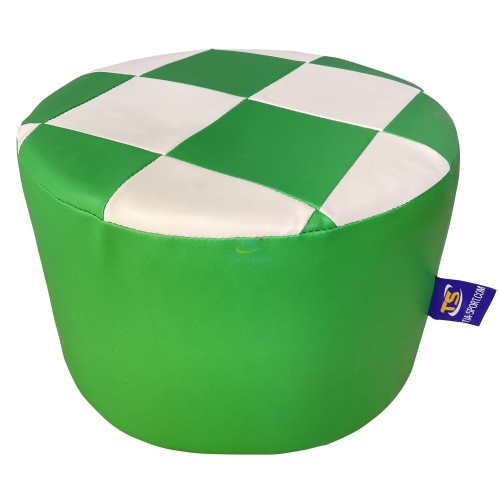 TIA-SPORT Checker round framed pouf d-30 cm