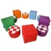 TIA-SPORT Tokyo & Checker framed pouf set 30-30 cm