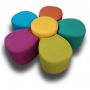 TIA-SPORT Flower children's pouf set