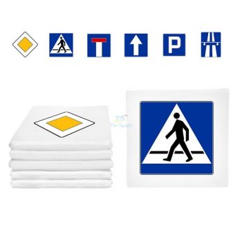 TIA-SPORT Traffic Signs Information seat cushion set