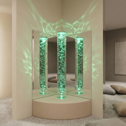 Бульбашкова колона Юніор для сенсорної кімнати кутова з пуфом h-130 см TIA-SPORT