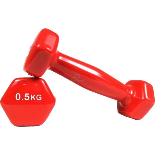 TIA-SPORT GD-0.5R vinyl-coated dumbbells, 2 pcs
