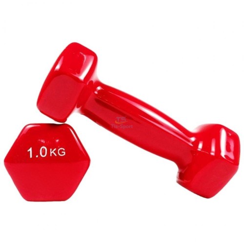TIA-SPORT GD-1.0R vinyl-coated dumbbells, 2 pcs