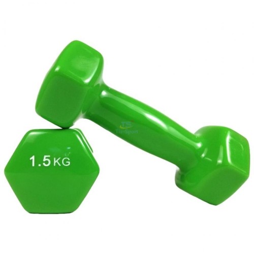 TIA-SPORT GD-1.5GR vinyl-coated dumbbells, 2 pcs