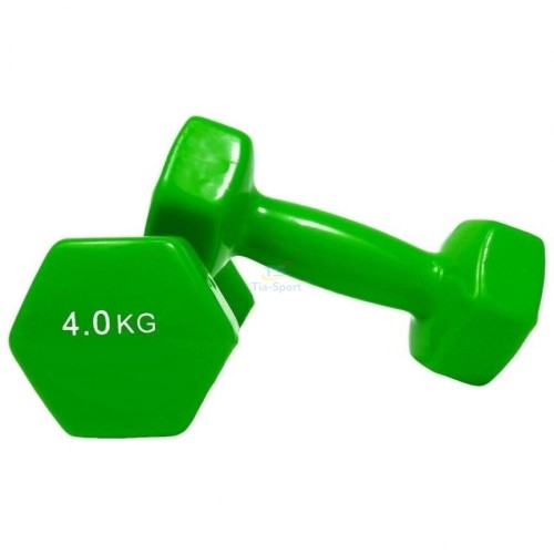TIA-SPORT GD-4.0GR vinyl-coated dumbbells, 2 pcs