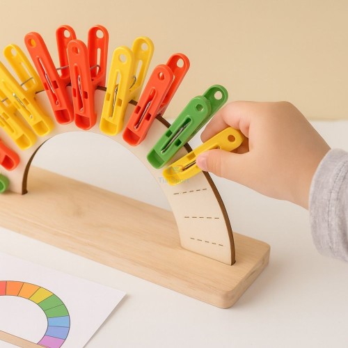 TIA-SPORT wooden clothespin set for motor skills and logic