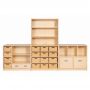 TIA-SPORT learning materials cabinet set with plywood drawers and open shelves (306*80/160*45 cm)